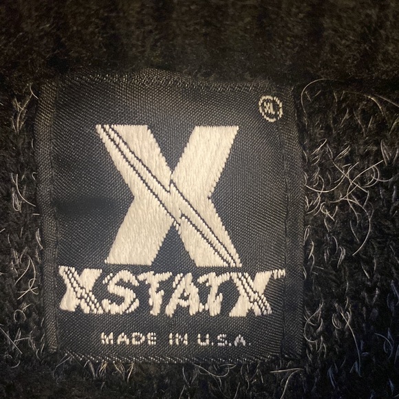 Vintage XSTATX Mens Crewneck Black/White/Gray Cozy Pullover Sweater-Sz XL - Picture 5 of 11